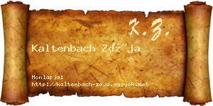 Kaltenbach Zója névjegykártya